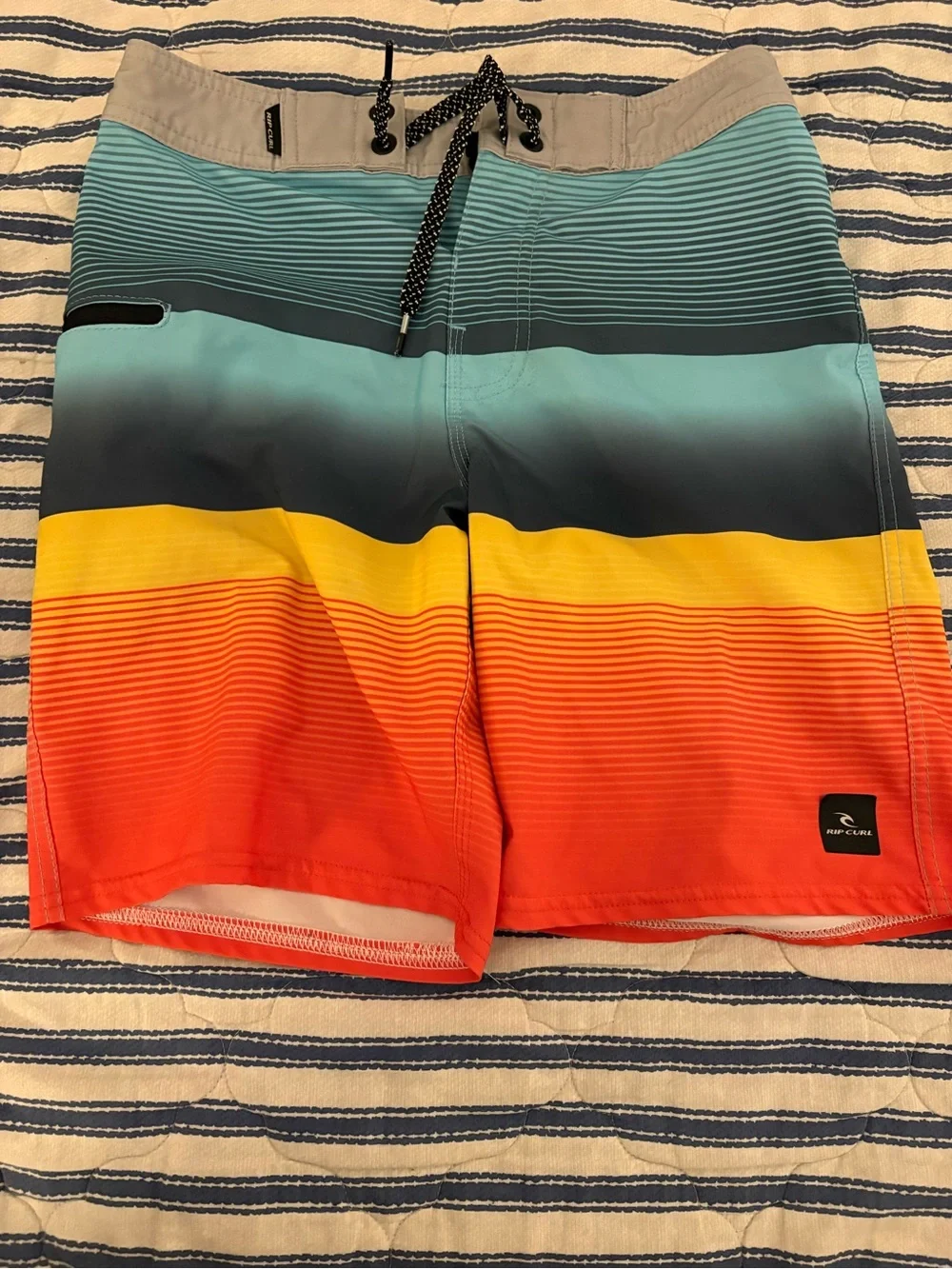 7 Mixed Boy’s Swim Trunks - Blue, Black, Yellow, Gray